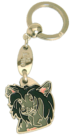 CHINESE CRESTED DOG BLACK <br> (keyring, engraving included)